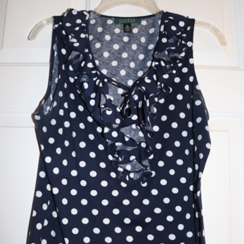 LAUREN Ralph Lauren Polkadot Sleeveless Blouse